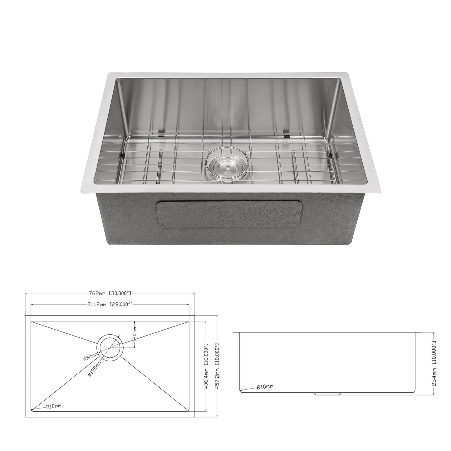 Modern Deep Single Bowl and Stainless Steel Sink