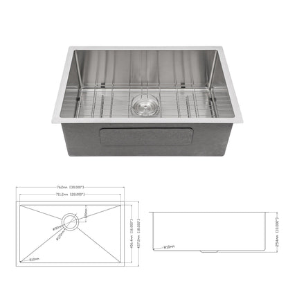 Modern Deep Single Bowl and Stainless Steel Sink