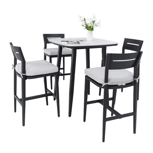 Modern Outdoor Aluminum Patio Bar Set And Stools
