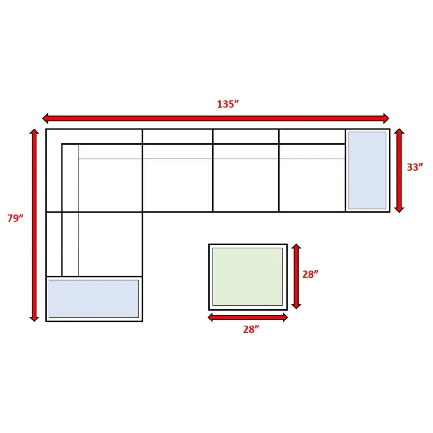 Wicker sectional seating group with cushions, 4-piece outdoor set by Unique Piece Furniture on Tampa Home & Garden Store