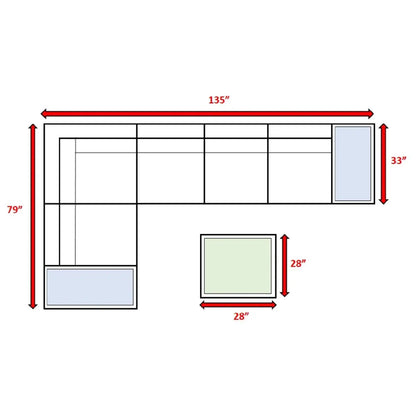 Wicker sectional seating group with cushions, 4-piece outdoor set by Unique Piece Furniture on Tampa Home & Garden Store