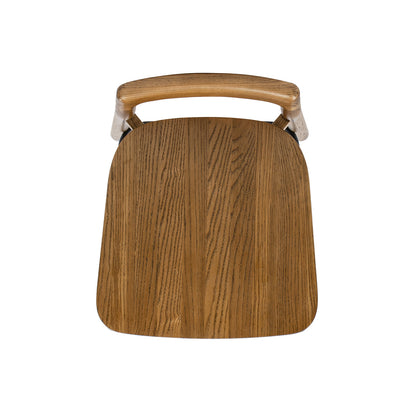 Bar stool in walnut wood, modern minimalist low back with iron footrest by HouseOfZazla on Tampa Home & Garden Store