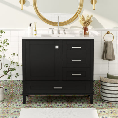Bathroom Vanity With Sink Solid Wood Cabinet