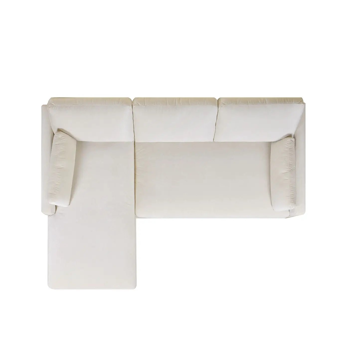 Knox Modern Farmhouse reversible chaise sectional sofa beige fabric upholstery left chaise on Tampa Home & Garden Store