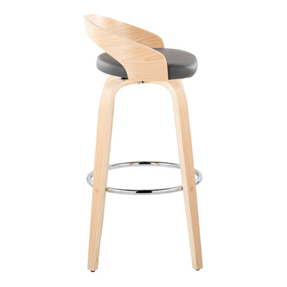 Fixed-Height Barstool Set with Swivel Cushioned Gray Seat and Wood Legs by HouseOfZazla on Tampa Home & Garden Store