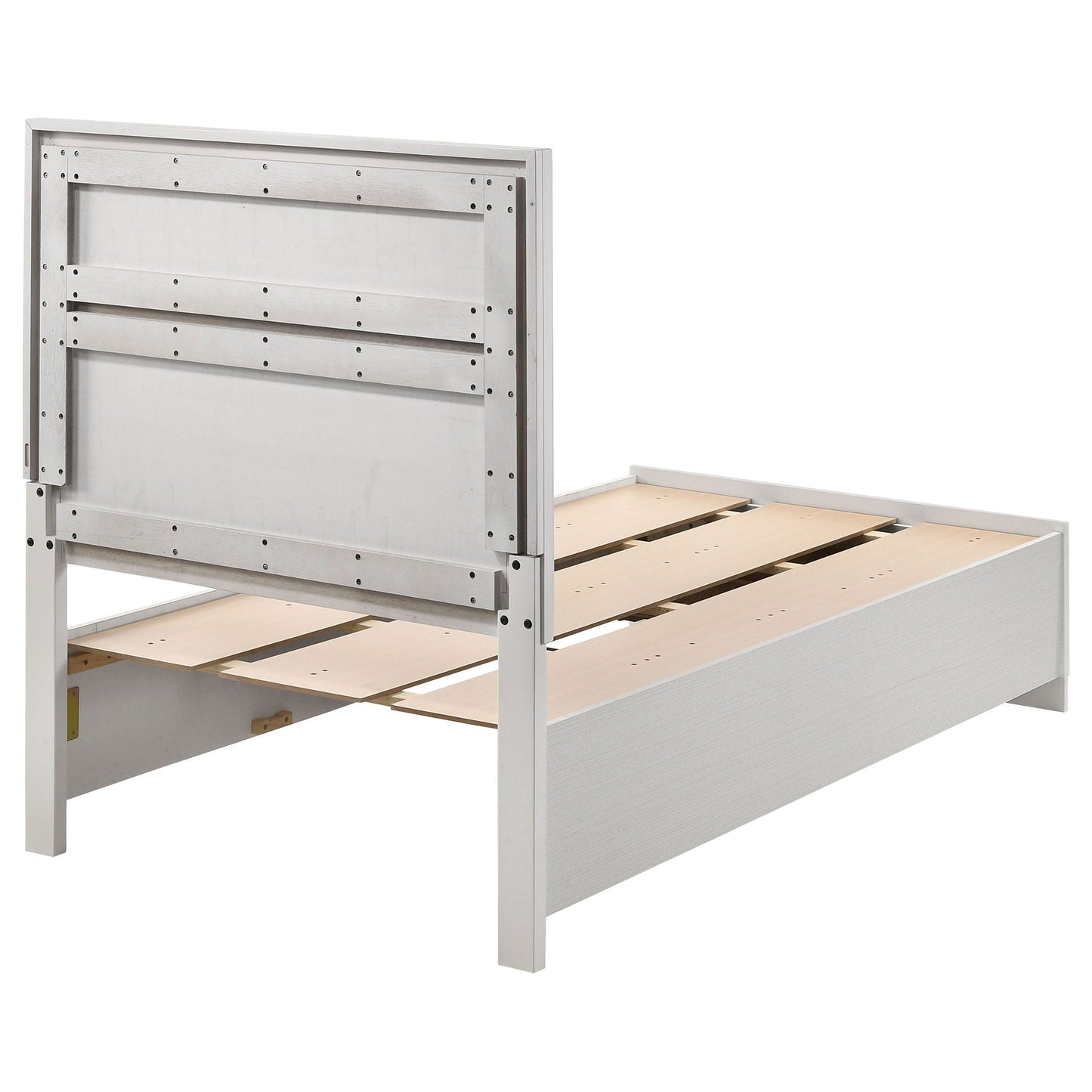 Urbana storage panel bed gray metal frame with wood slat platform on Tampa Home & Garden Store