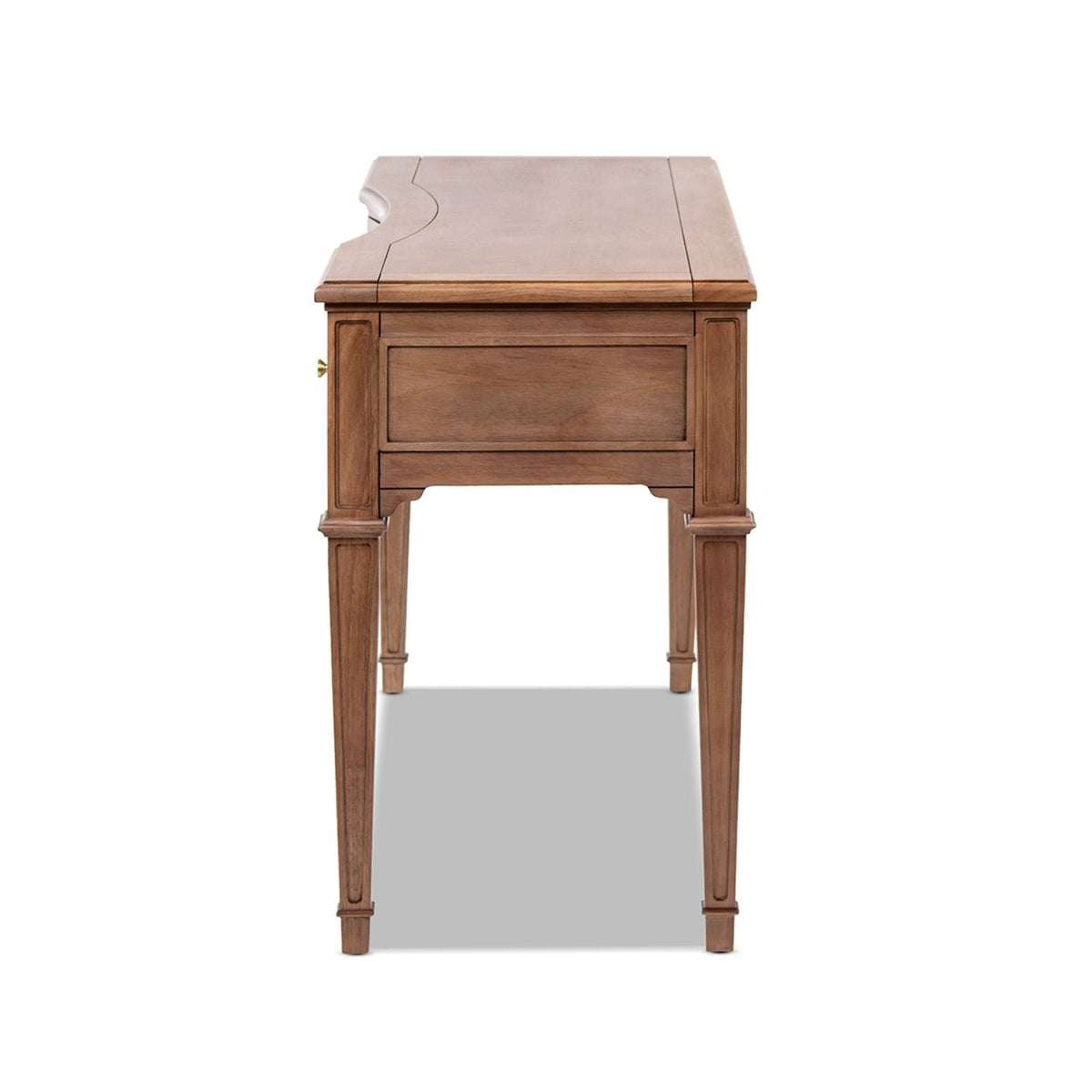 Executive desk brown wood with 3 drawers and satin-gold hardware HouseOfZazla on Tampa Home & Garden Store
