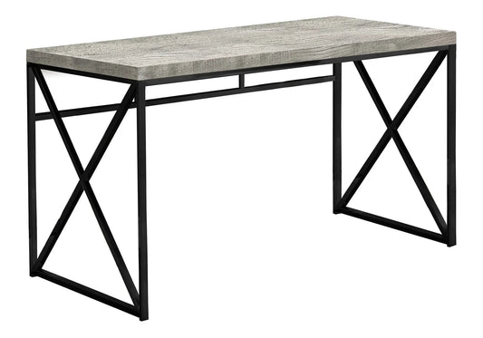 Computer Desk for Home Office with light gray woodgrain top and black metal X-frame on Tampa Home & Garden Store