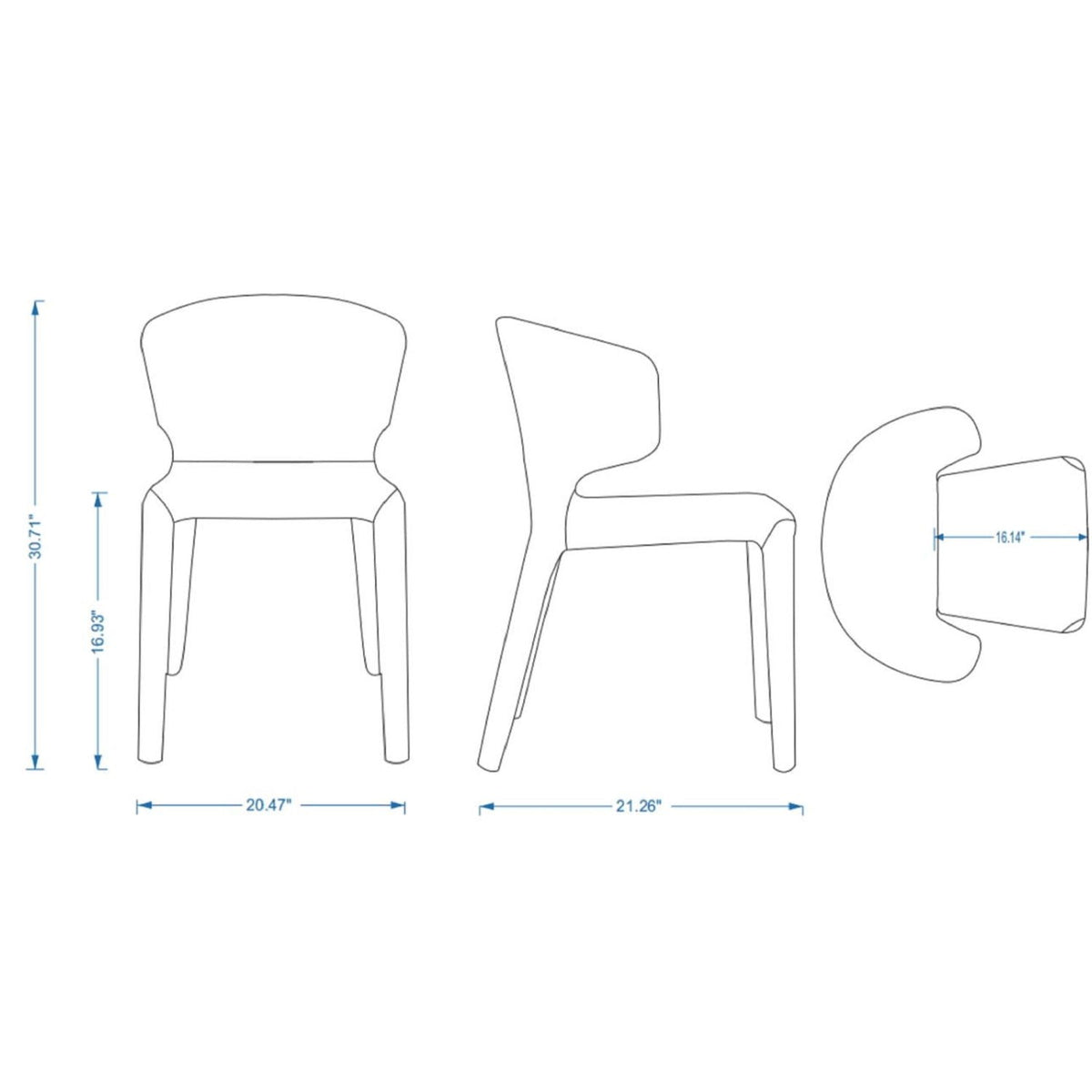 Conrad dining chair set of 2 with metal frame in multiple colors by HouseOfZazla on Tampa Home & Garden Store