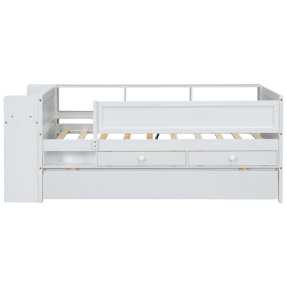 White twin daybed frame with built-in drawers underbed storage by HouseOfZazla on Tampa Home & Garden Store