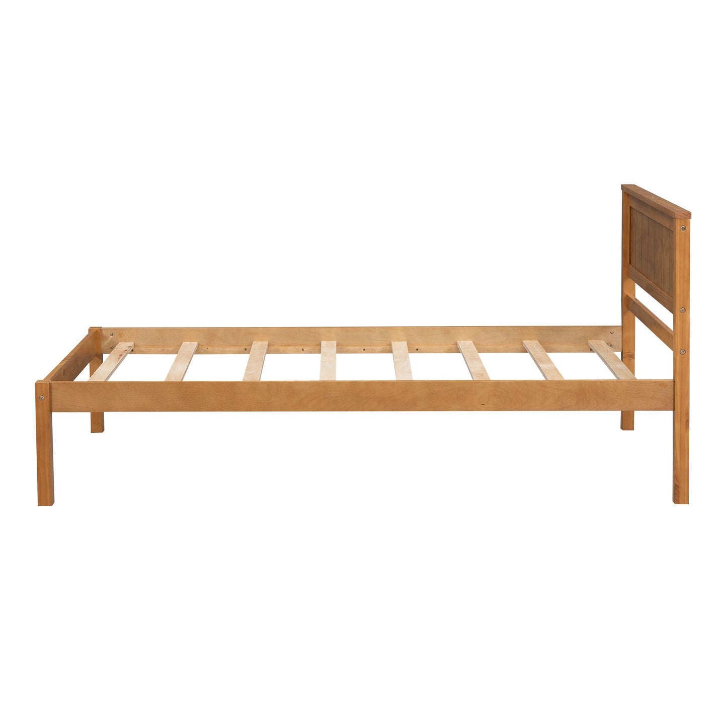 Strong Espresso Wood Platform Bed and Headboard