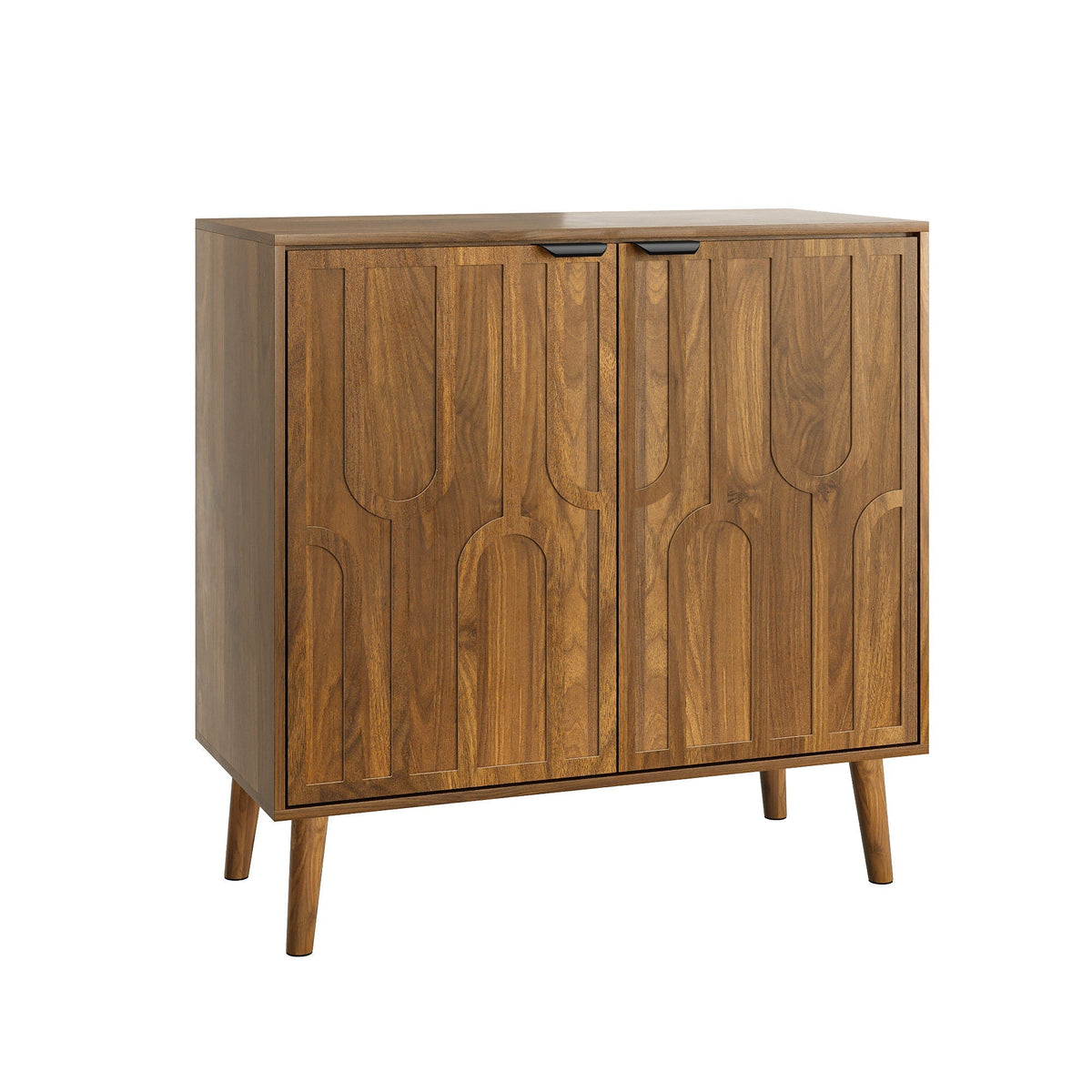 Farmhouse Style Walnut Sideboard Buffet Cabinet with Slatted Doors by HouseOfZazla on Tampa Home & Garden Store