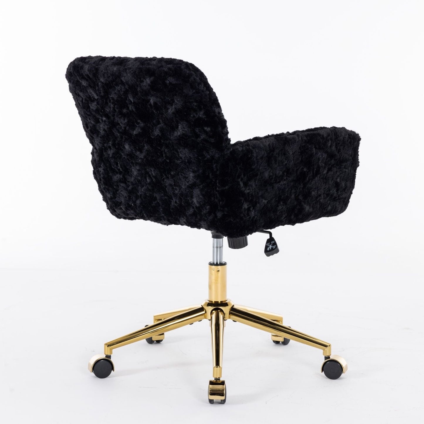 Office Chair with Rabbit Hair and Metal Base