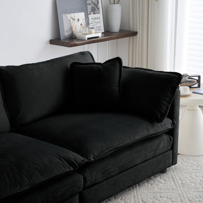 Comfy Deep Single Seat Sofa Upholstered Reading Armchair in black fabric by HouseOfZazla on Tampa Home & Garden Store