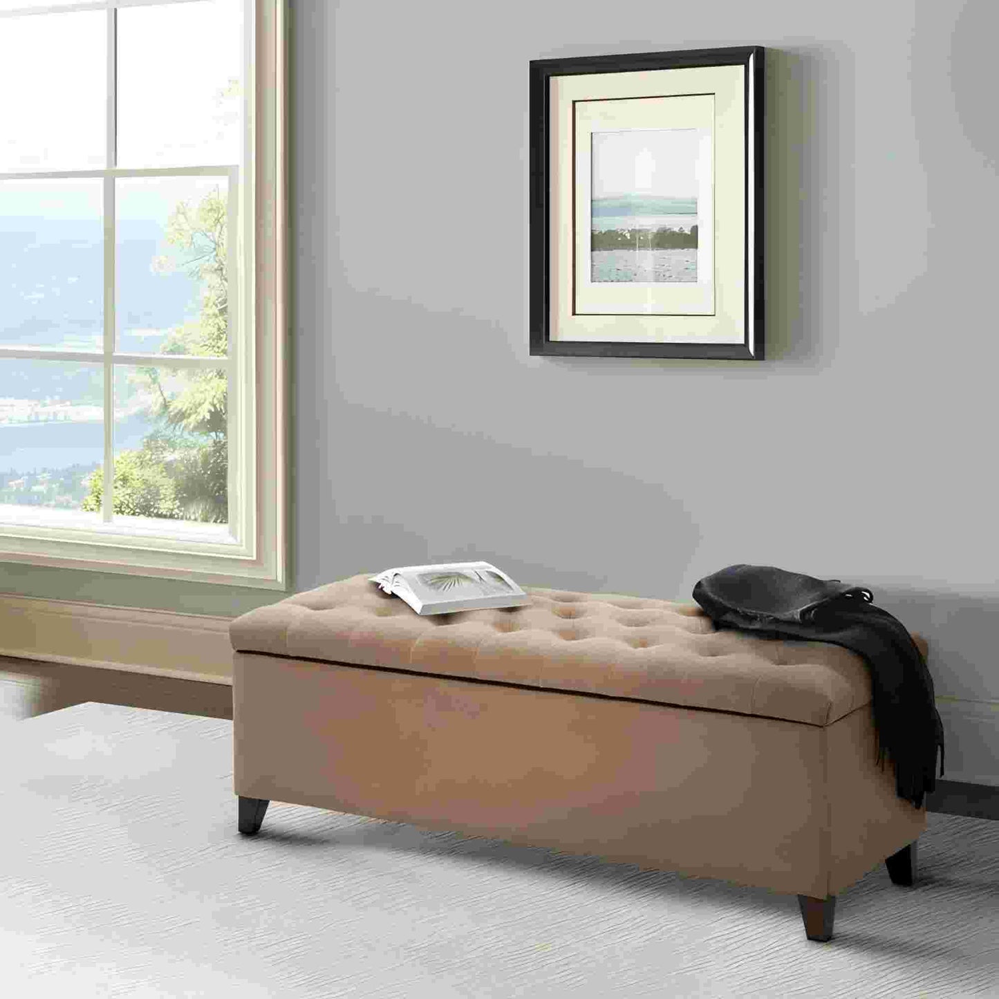 Tufted Top Storage Bench With Soft Close Lid