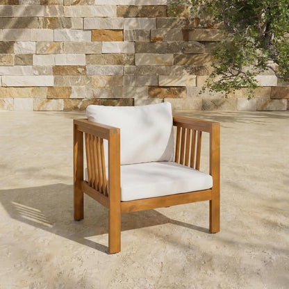 Outdoor Acacia Wood Club Chair with Square Arms