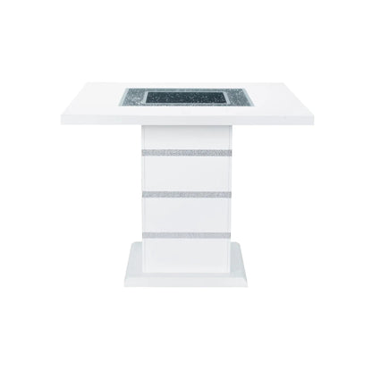 Ariya Bar Table with Glass Inlay and Gloss Finish