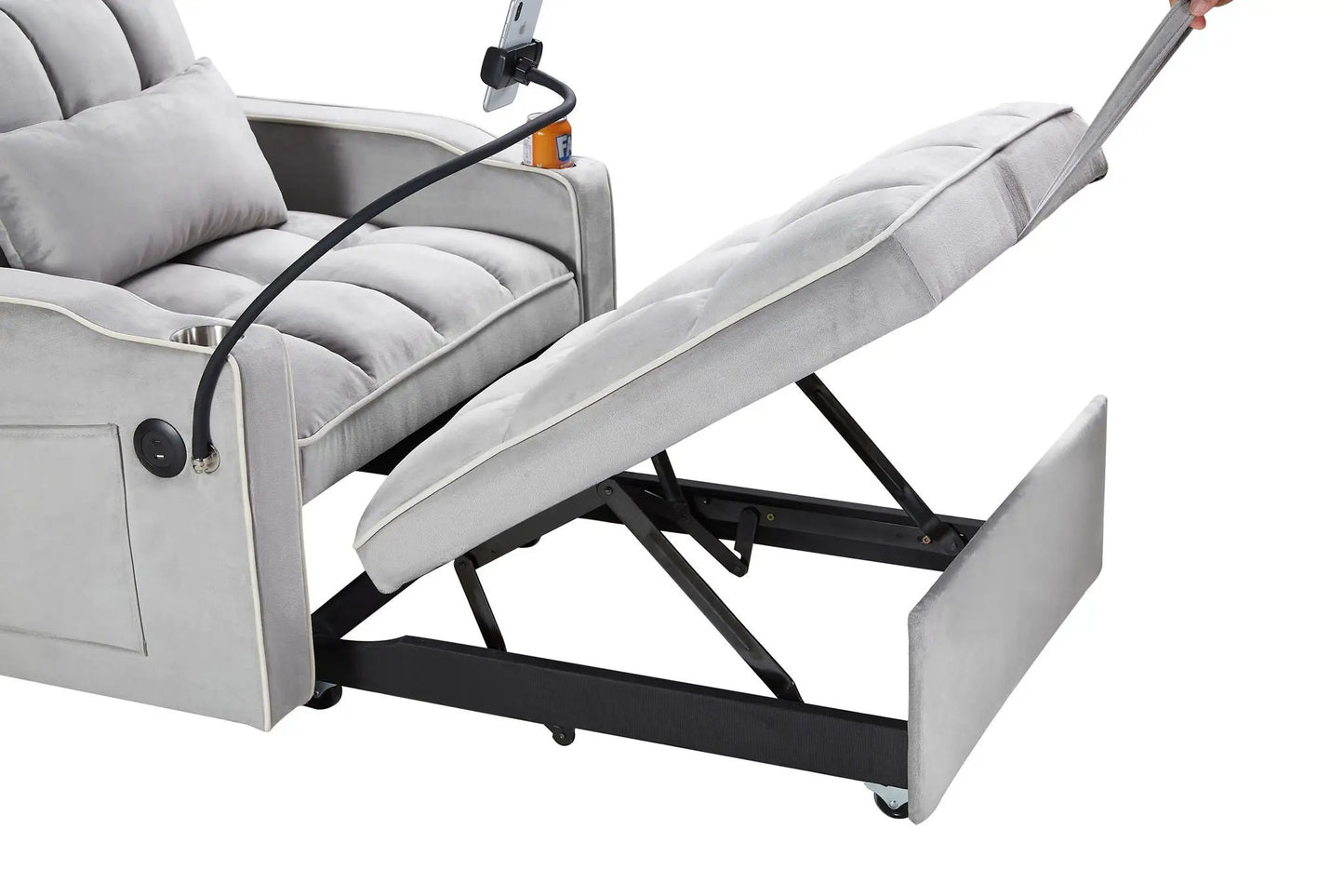 Grey convertible sleeper chair sofa bed with pull-out, 3-in-1 design, Unique Piece Furniture on Tampa Home & Garden Store