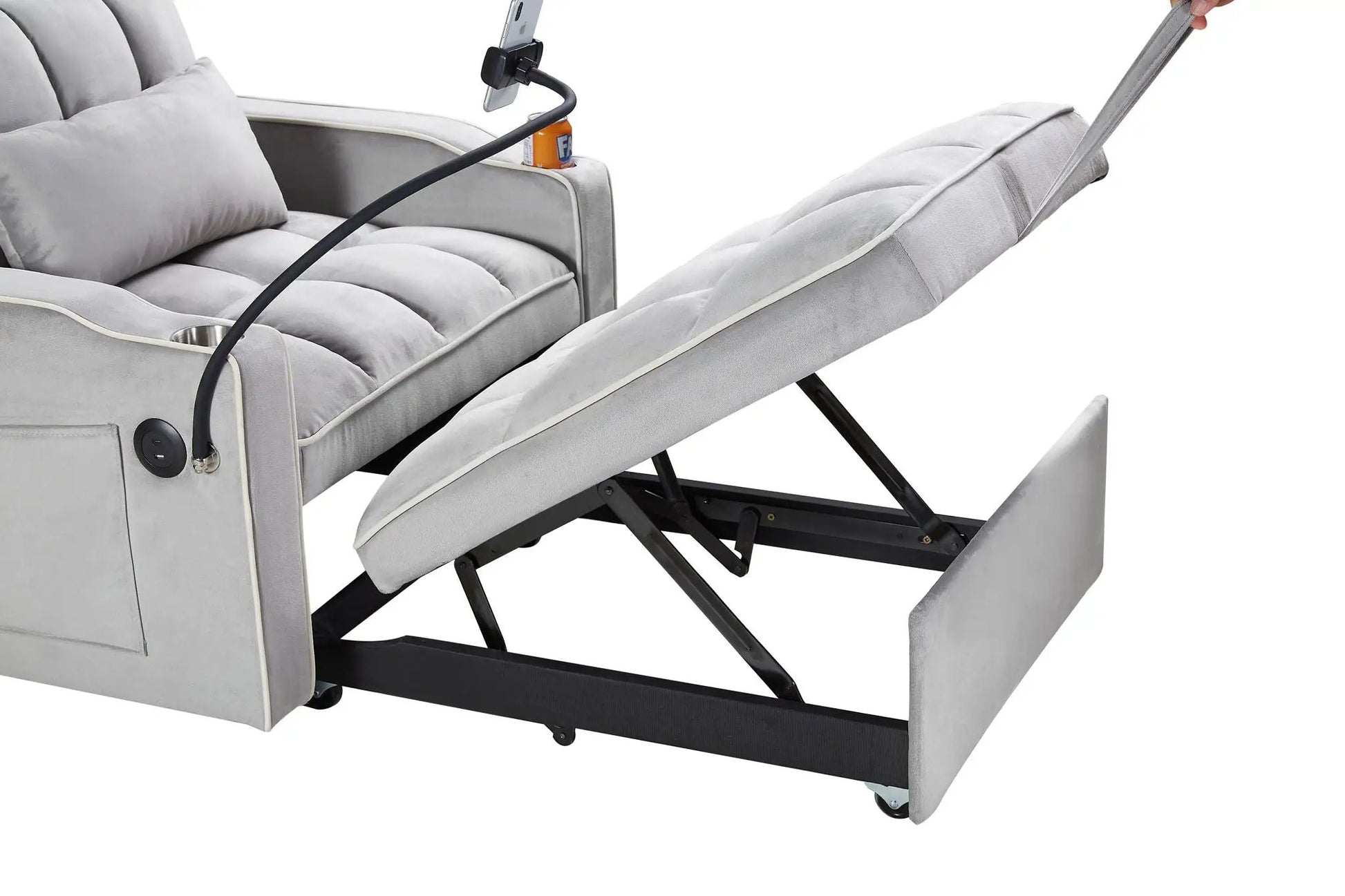 Grey convertible sleeper chair sofa bed with pull-out, 3-in-1 design, Unique Piece Furniture on Tampa Home & Garden Store