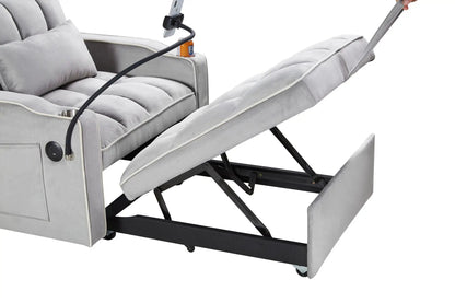 Grey convertible sleeper chair sofa bed with pull-out, 3-in-1 design, Unique Piece Furniture on Tampa Home & Garden Store