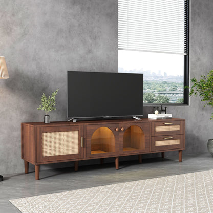 TV Stand With App LED Lights and Door Storage