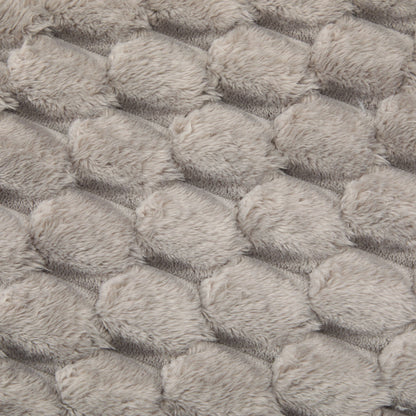 Modular sectional sofa beige plush faux fur upholstery close-up on Tampa Home & Garden Store