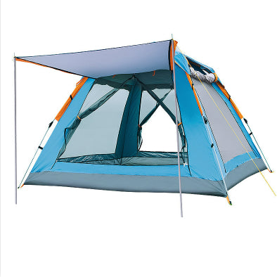 Blue rainproof beach camping tent with automatic setup for multi-person use by My Store on Tampa Home & Garden Store