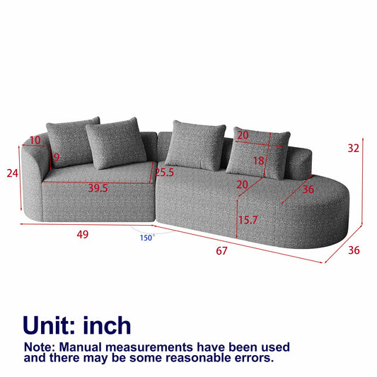 Upholstered oversized sectional sofa black with seating and 4 throw pillows HouseOfZazla on Tampa Home & Garden Store