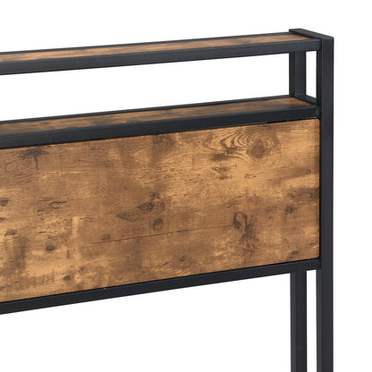 Metal Platform Bed with Wooden Headboard and Usb