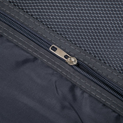 Luggage set zipper close-up on dark textured fabric from 14' & 20' ABS spinner wheel set on Tampa Home & Garden Store