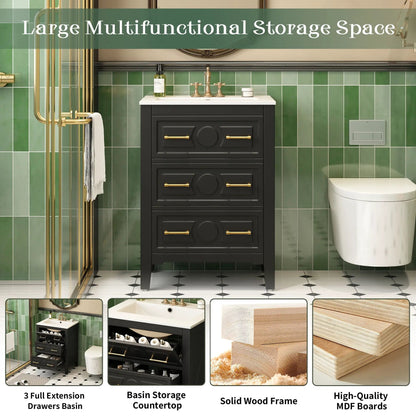 Bathroom Vanity With Sink Free Standing Cabinet