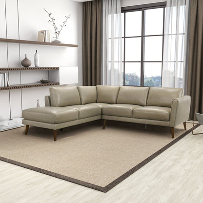 Benson sectional sofa with chaise beige leather by HouseOfZazla on Tampa Home & Garden Store