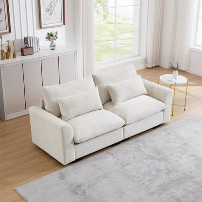 Beige Corduroy Sofa and Durable Daily Use Comfort