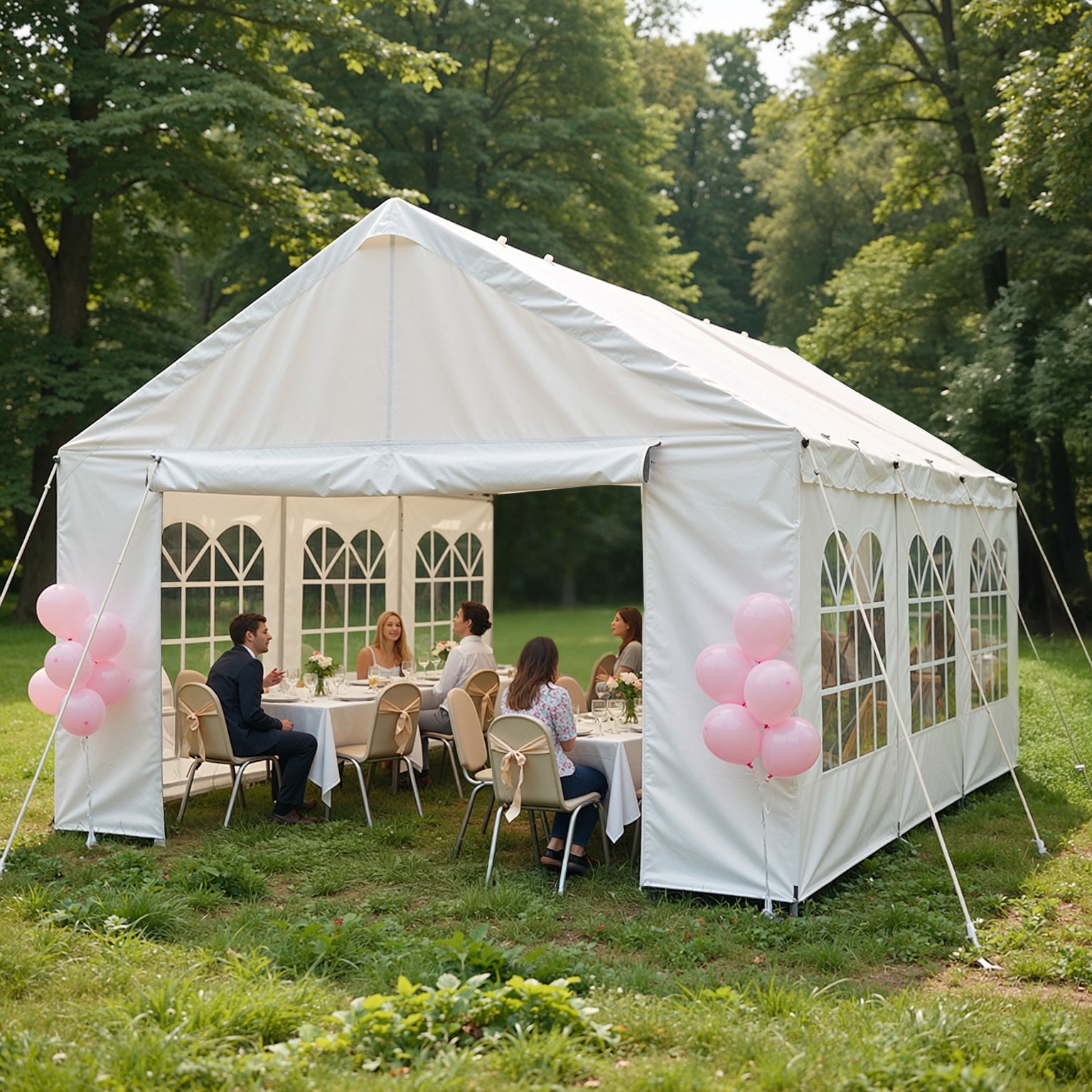 10x20 Carport Canopy Tent by HouseOfZazla with removable sidewalls, white on Tampa Home & Garden Store