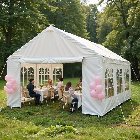 10x20 Carport Canopy Tent by HouseOfZazla with removable sidewalls, white on Tampa Home & Garden Store