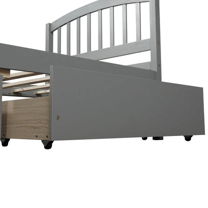 Wood Platform Storage Bed With Two Drawers