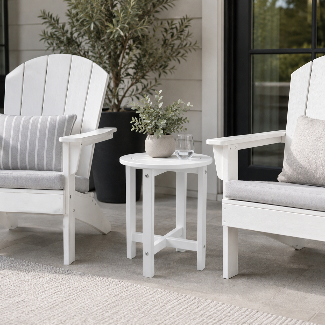White HDPE Outdoor Side and Patio End Table