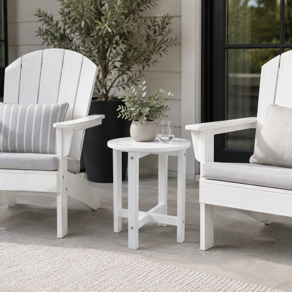White HDPE Outdoor Side and Patio End Table