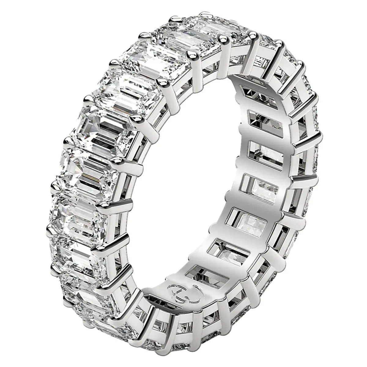 Emerald cut lab-grown diamond eternity ring in 14k white gold, 5 ctw FG/VS2 by Bids.com on Tampa Home & Garden Store