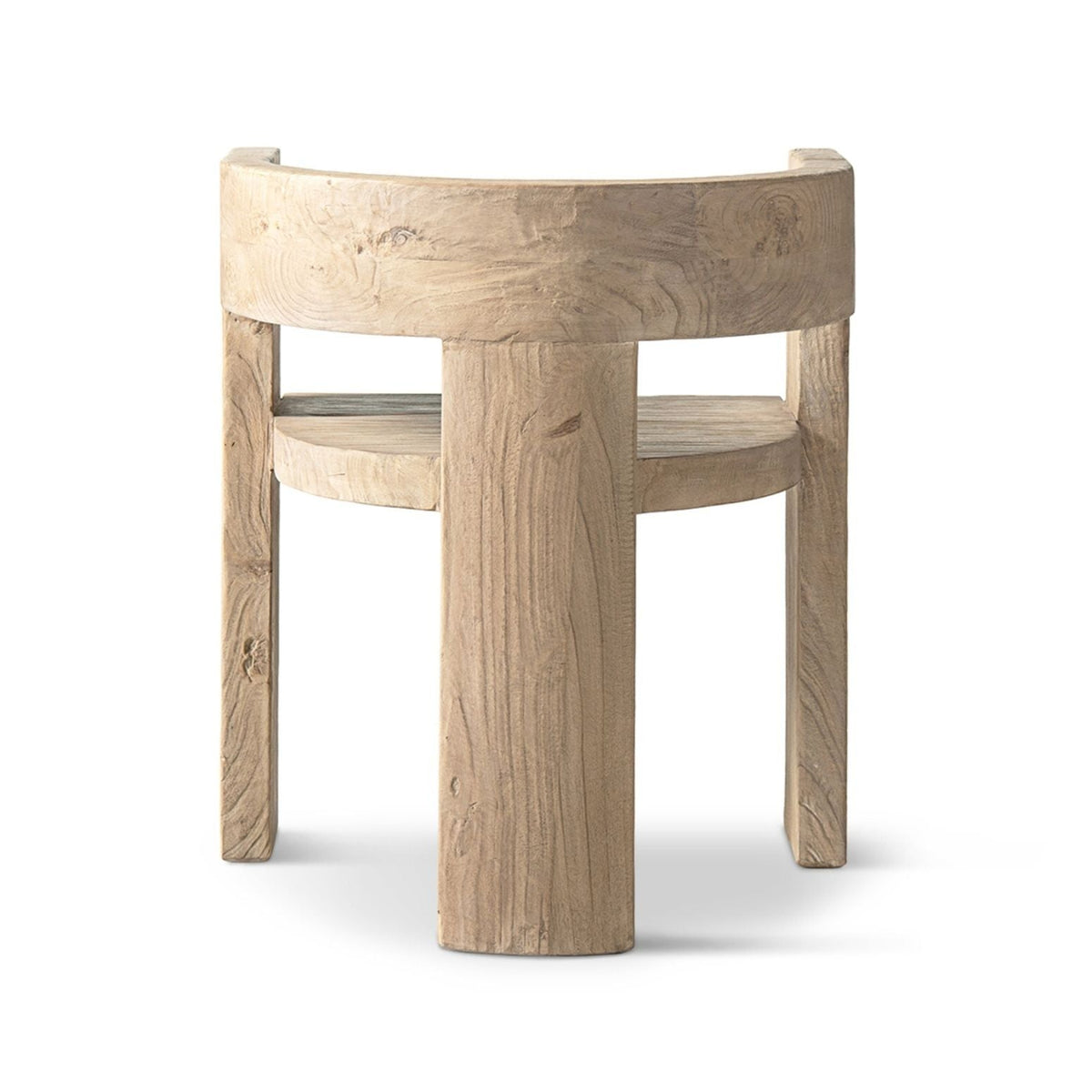 Accent curved dining chair in natural light brown wood with sculptural back HouseOfZazla on Tampa Home & Garden Store