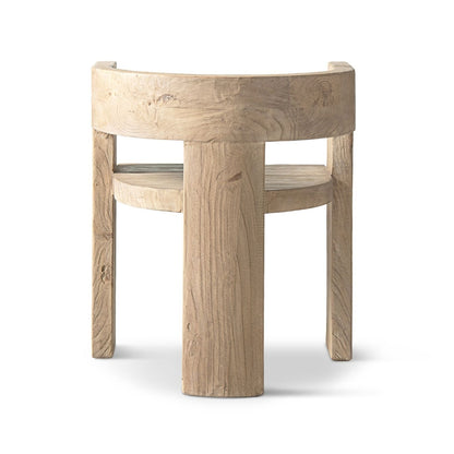 Accent curved dining chair in natural light brown wood with sculptural back HouseOfZazla on Tampa Home & Garden Store