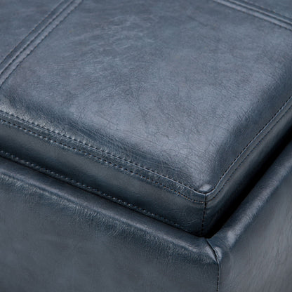 Rockwood Upholstered Cube Ottoman with Tray