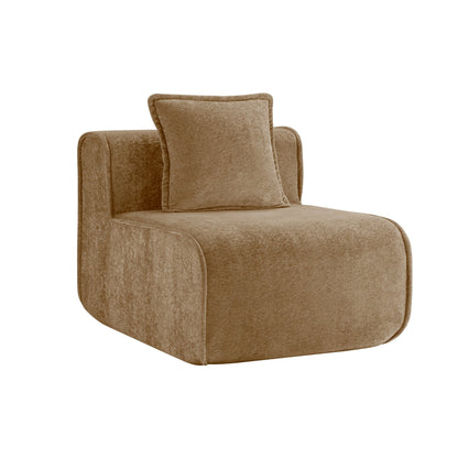 Comfy Armless Velvet Sofa And Throw Cushions