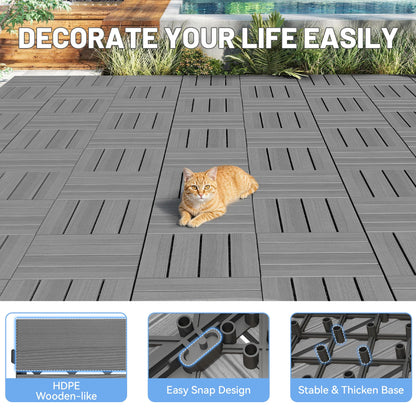 44 Pcs Interlocking Deck Tiles for Patio Flooring