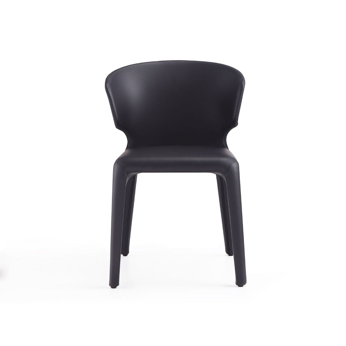 Conrad Dining Chair black faux-leather seat with metal frame HouseOfZazla on Tampa Home & Garden Store