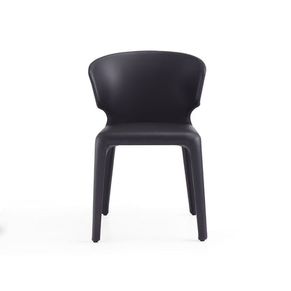 Conrad Dining Chair black faux-leather seat with metal frame HouseOfZazla on Tampa Home & Garden Store