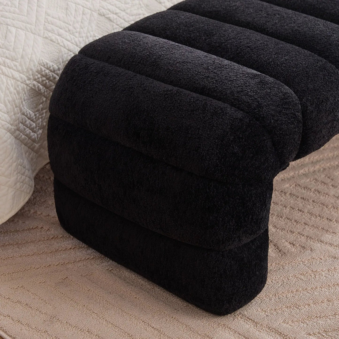Modern Upholstered Bed Bench with Channel Tufted