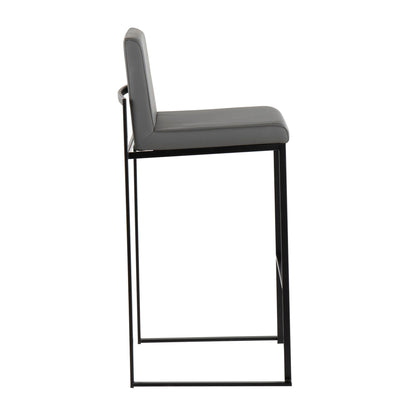 Grey high-back barstool with black metal frame for contemporary dining by HouseOfZazla on Tampa Home & Garden Store
