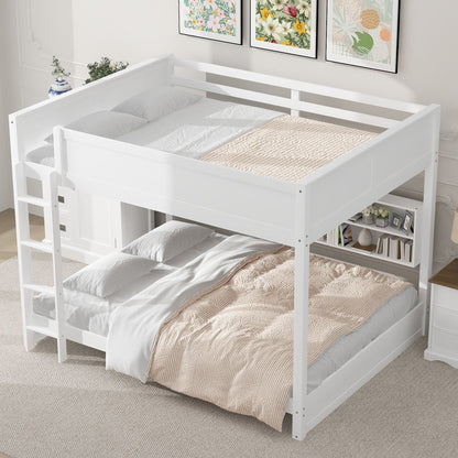 Bunk bed with storage cabinets and USB ports, white finish, HouseOfZazla on Tampa Home & Garden Store