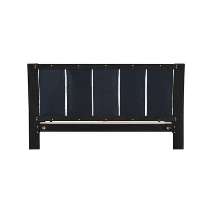 Solid Black and White Pine Queen Bed Frame